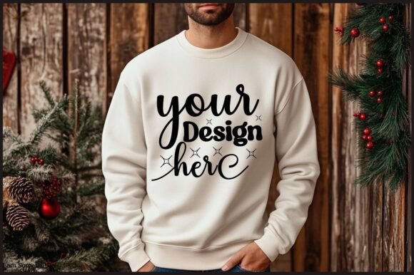 Christmas Men Sweatshirt Mockup 116: Graphics for Product Mockups