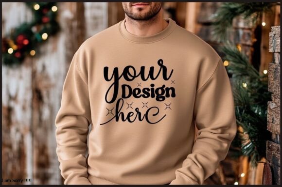 Christmas Men Sweatshirt Mockup 118 Graphics for Product Mockups