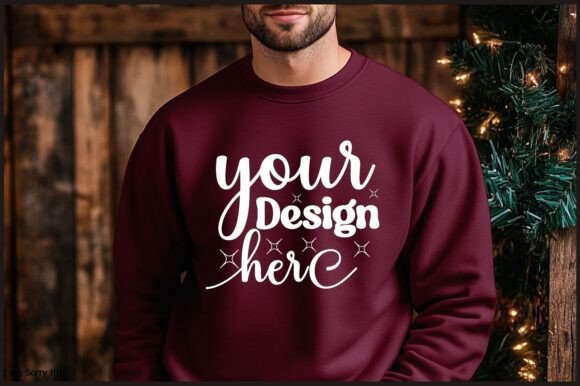 Christmas Men Sweatshirt Mockup 77: Premium Graphics for Product Mockups