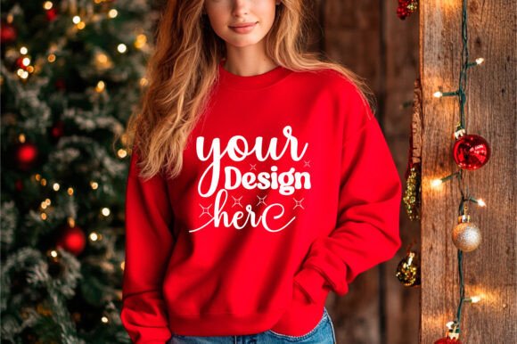 Christmas Women Sweatshirt Mockup 37 Graphics Review