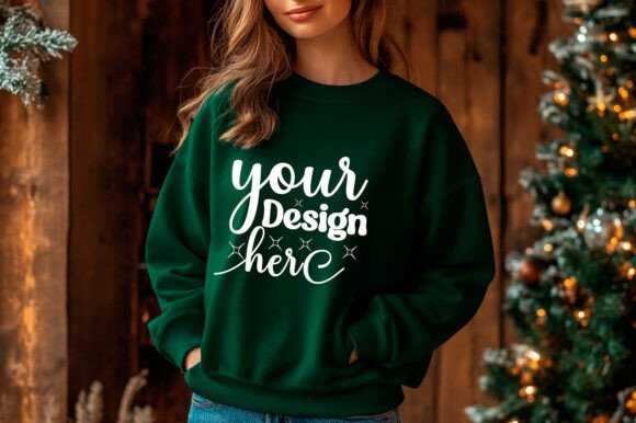 Christmas Women Sweatshirt Mockup 87 Graphics