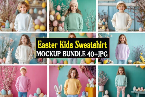 Easter Kids Sweatshirt Mockup Graphics