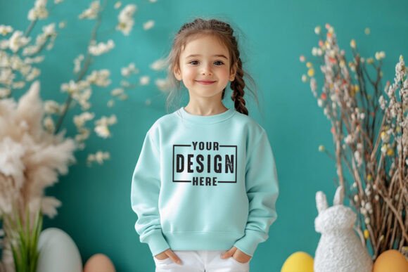 Easter Kids Sweatshirt Mockup: Graphics for Product Mockups
