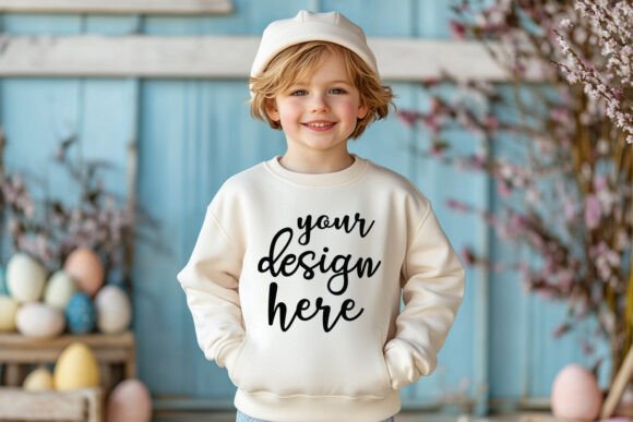 Easter Kids Sweatshirt Mockup: Graphics & Product Mockups