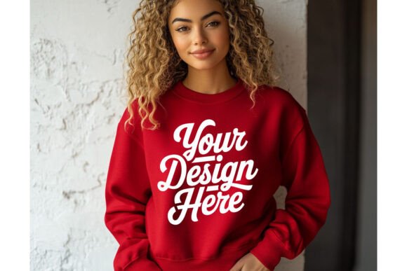 Gildan 18000 Red Mockup: Premium Graphics
