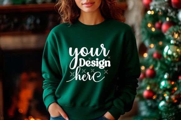 Gildan Christmas Sweatshirt Mockup 121 Graphics