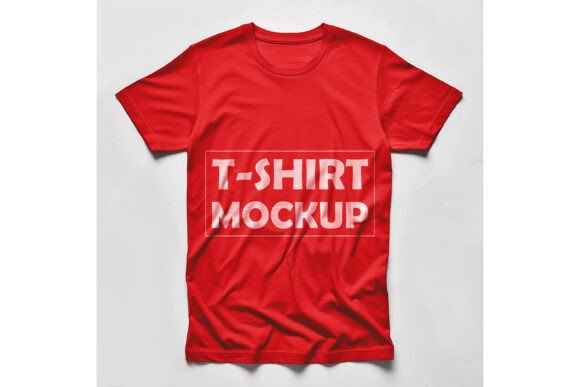 Realistic Red T-Shirt Mockup Graphics
